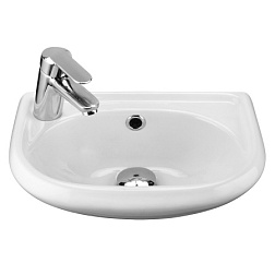 Подвесная раковина Бриз 40х26х15,5 см, отв. под смес. слева, санфарфор, с отв. под смеситель 1WH110442 Сантек