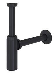 Сифон для раковины Aqua черный матовый, пластиковый, бутылочный 1WH501853 Сантек