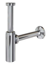 Сифон для раковины Aqua abs пластик с хромированным покрытием, пластиковый, бутылочный 1WH501855 Сантек